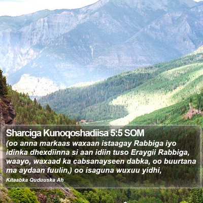 Sharciga Kunoqoshadiisa 5:5 SOM Bible Verse Image