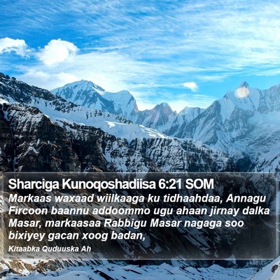 Sharciga Kunoqoshadiisa 6:21 SOM Bible Verse Image