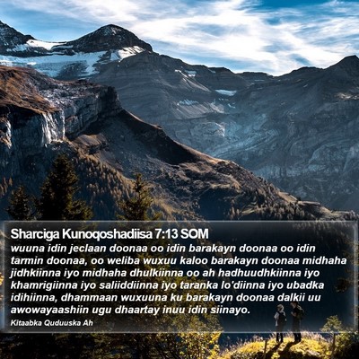Sharciga Kunoqoshadiisa 7:13 SOM Bible Verse Image