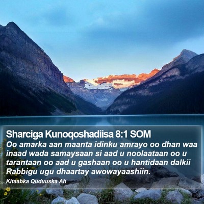 Sharciga Kunoqoshadiisa 8:1 SOM Bible Verse Image