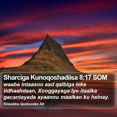 Sharciga Kunoqoshadiisa 8:17 SOM Bible Verse Image