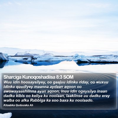 Sharciga Kunoqoshadiisa 8:3 SOM Bible Verse Image