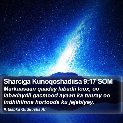 Sharciga Kunoqoshadiisa 9:17 SOM Bible Verse Image
