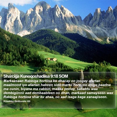 Sharciga Kunoqoshadiisa 9:18 SOM Bible Verse Image