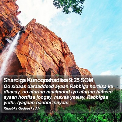 Sharciga Kunoqoshadiisa 9:25 SOM Bible Verse Image