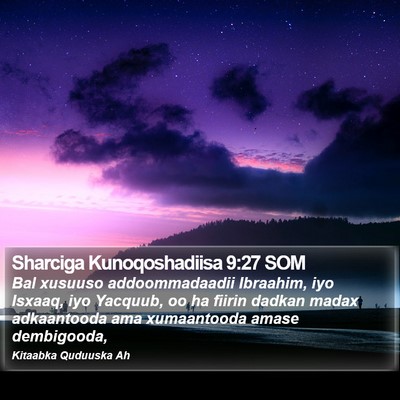 Sharciga Kunoqoshadiisa 9:27 SOM Bible Verse Image