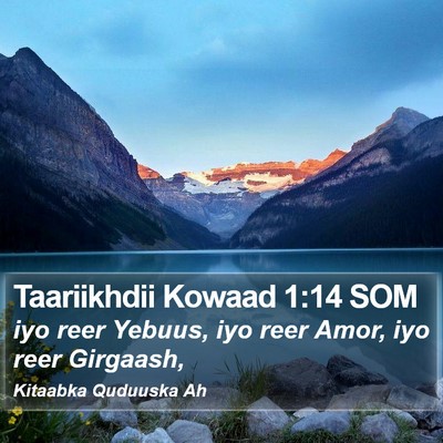 Taariikhdii Kowaad 1:14 SOM Bible Verse Image