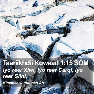Taariikhdii Kowaad 1:15 SOM Bible Verse Image