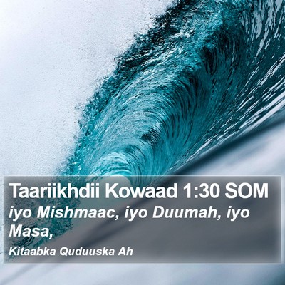 Taariikhdii Kowaad 1:30 SOM Bible Verse Image