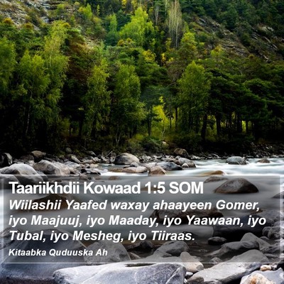 Taariikhdii Kowaad 1:5 SOM Bible Verse Image