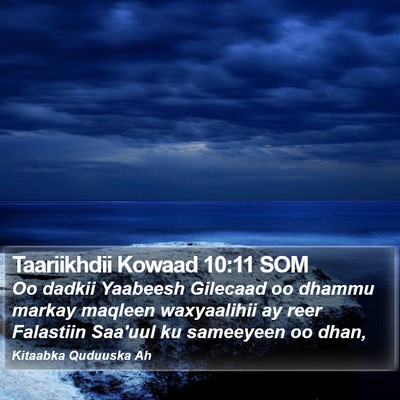 Taariikhdii Kowaad 10:11 SOM Bible Verse Image