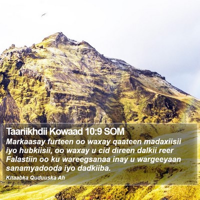 Taariikhdii Kowaad 10:9 SOM Bible Verse Image
