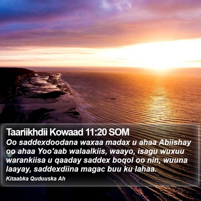 Taariikhdii Kowaad 11:20 SOM Bible Verse Image