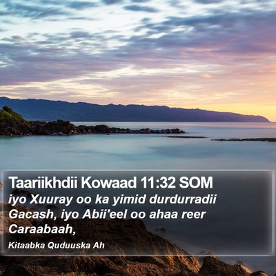 Taariikhdii Kowaad 11:32 SOM Bible Verse Image