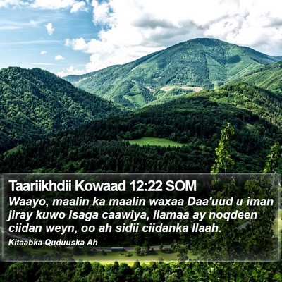 Taariikhdii Kowaad 12:22 SOM Bible Verse Image