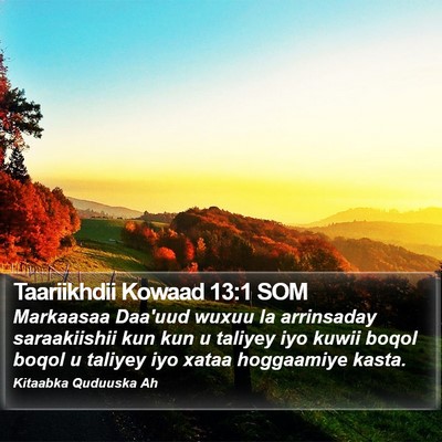 Taariikhdii Kowaad 13:1 SOM Bible Verse Image