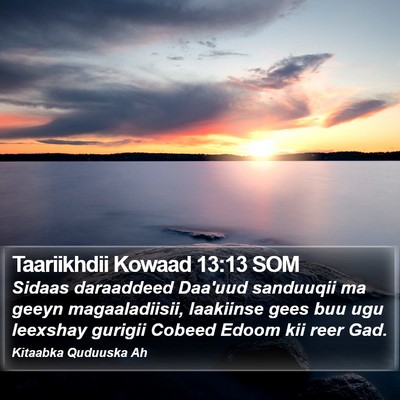 Taariikhdii Kowaad 13:13 SOM Bible Verse Image