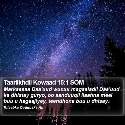 Taariikhdii Kowaad 15:1 SOM Bible Verse Image