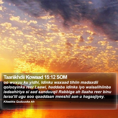 Taariikhdii Kowaad 15:12 SOM Bible Verse Image