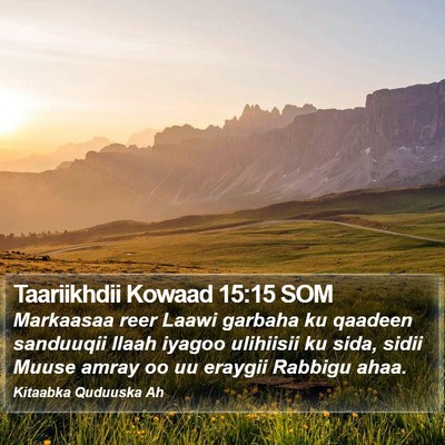 Taariikhdii Kowaad 15:15 SOM Bible Verse Image