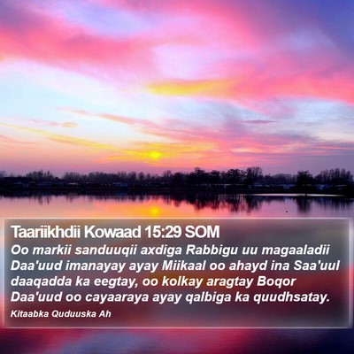 Taariikhdii Kowaad 15:29 SOM Bible Verse Image