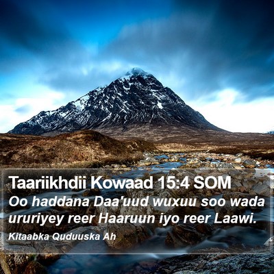 Taariikhdii Kowaad 15:4 SOM Bible Verse Image