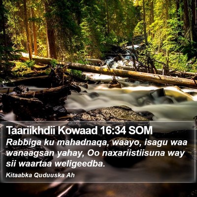 Taariikhdii Kowaad 16:34 SOM Bible Verse Image
