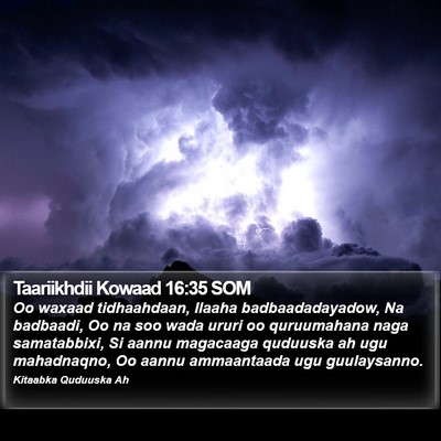 Taariikhdii Kowaad 16:35 SOM Bible Verse Image