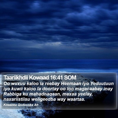 Taariikhdii Kowaad 16:41 SOM Bible Verse Image