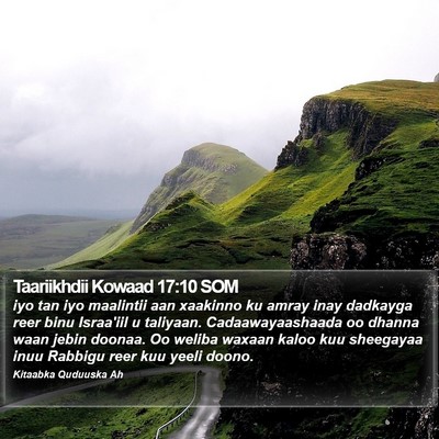 Taariikhdii Kowaad 17:10 SOM Bible Verse Image