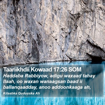 Taariikhdii Kowaad 17:26 SOM Bible Verse Image