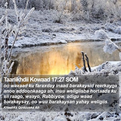 Taariikhdii Kowaad 17:27 SOM Bible Verse Image