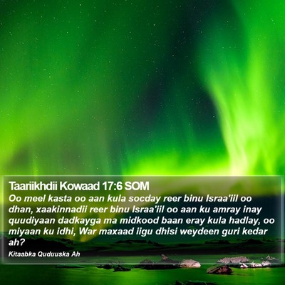Taariikhdii Kowaad 17:6 SOM Bible Verse Image