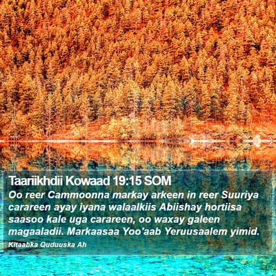 Taariikhdii Kowaad 19:15 SOM Bible Verse Image