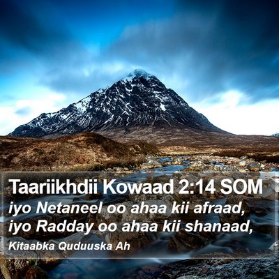 Taariikhdii Kowaad 2:14 SOM Bible Verse Image