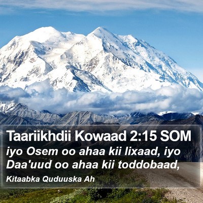 Taariikhdii Kowaad 2:15 SOM Bible Verse Image