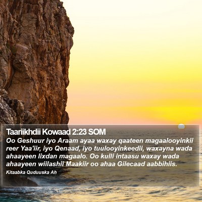 Taariikhdii Kowaad 2:23 SOM Bible Verse Image