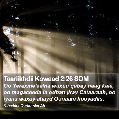 Taariikhdii Kowaad 2:26 SOM Bible Verse Image