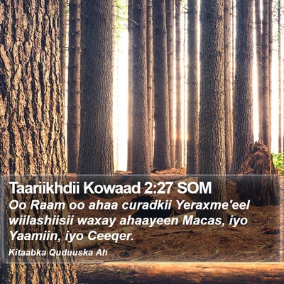 Taariikhdii Kowaad 2:27 SOM Bible Verse Image