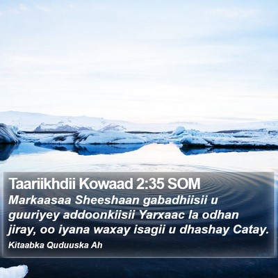 Taariikhdii Kowaad 2:35 SOM Bible Verse Image