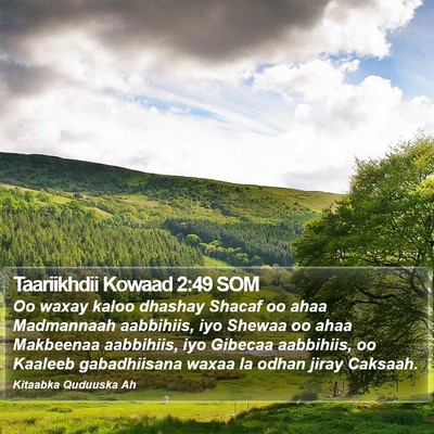 Taariikhdii Kowaad 2:49 SOM Bible Verse Image