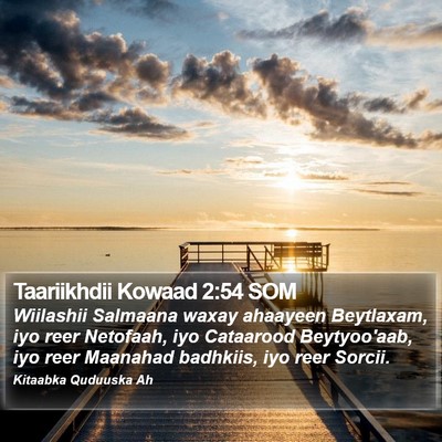 Taariikhdii Kowaad 2:54 SOM Bible Verse Image