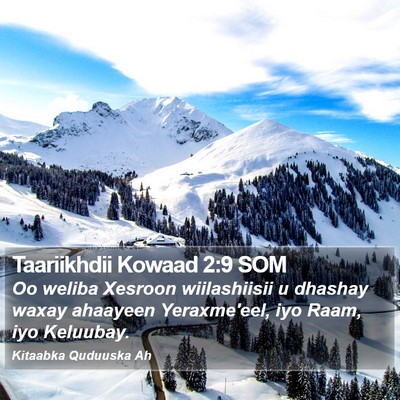 Taariikhdii Kowaad 2:9 SOM Bible Verse Image
