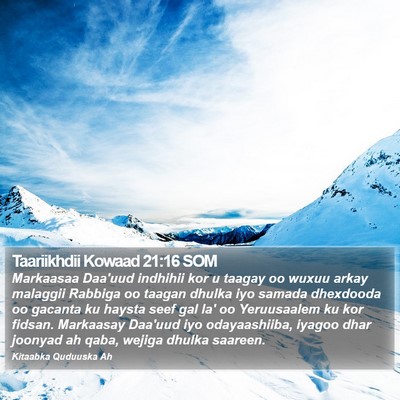 Taariikhdii Kowaad 21:16 SOM Bible Verse Image