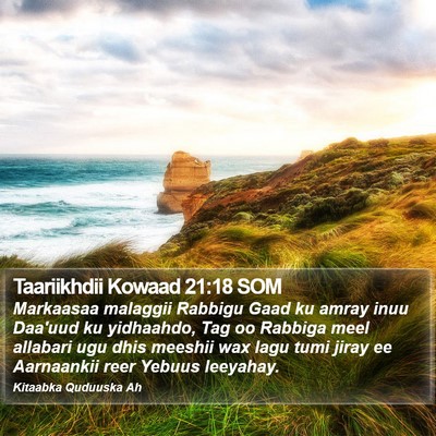Taariikhdii Kowaad 21:18 SOM Bible Verse Image