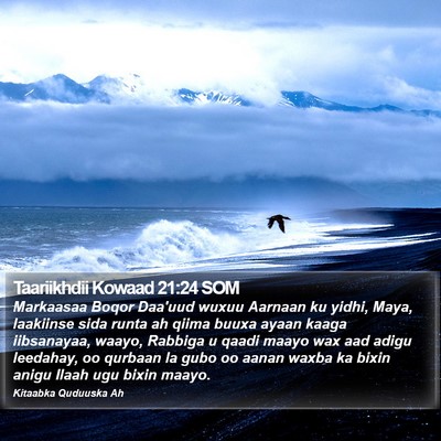 Taariikhdii Kowaad 21:24 SOM Bible Verse Image