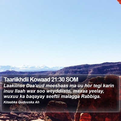 Taariikhdii Kowaad 21:30 SOM Bible Verse Image