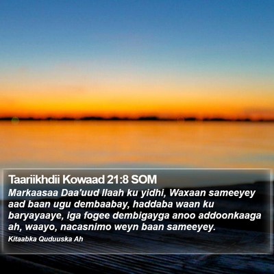 Taariikhdii Kowaad 21:8 SOM Bible Verse Image