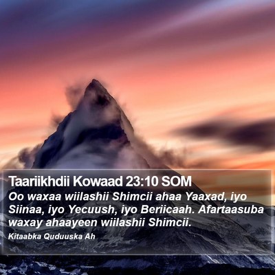 Taariikhdii Kowaad 23:10 SOM Bible Verse Image