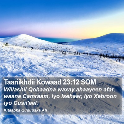 Taariikhdii Kowaad 23:12 SOM Bible Verse Image